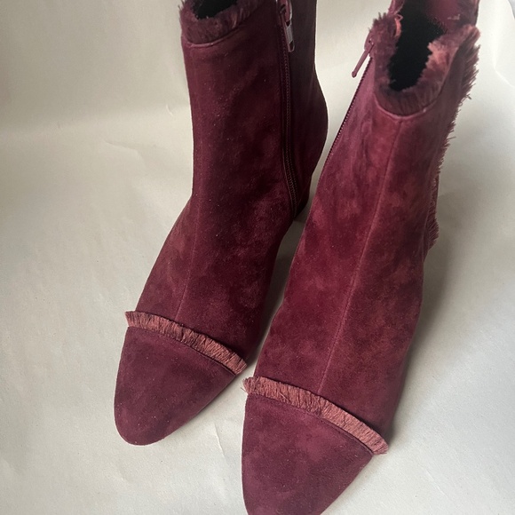 Vaneli Maroon Almond Toe‎ Zip Cushioned Comfy Ankle Cap Toe Fridge Booties Shoes - Picture 11 of 16